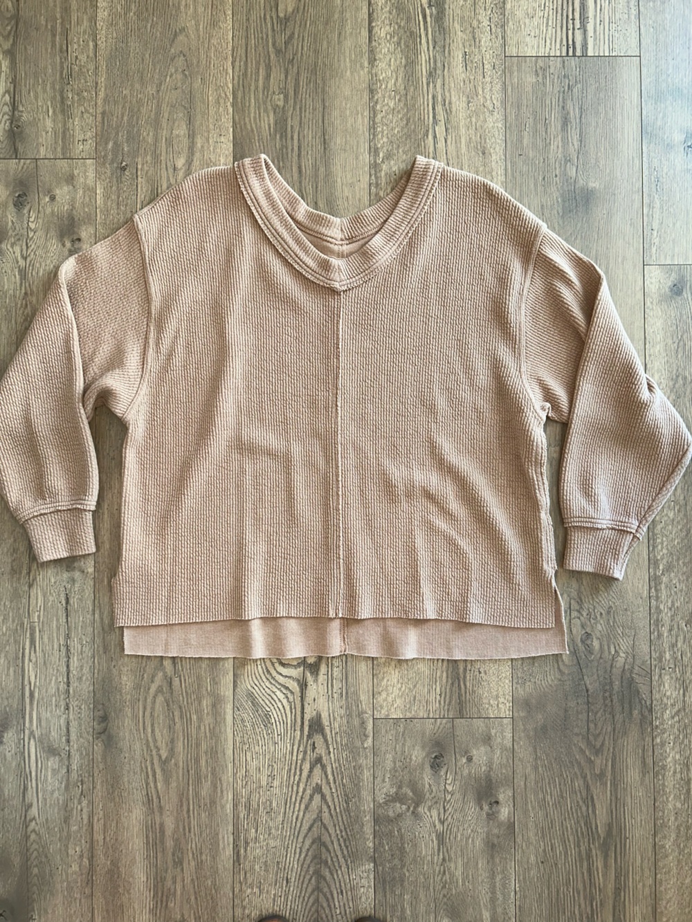🪴 aerie Cozy V-Neck Waffle Knit Sweater